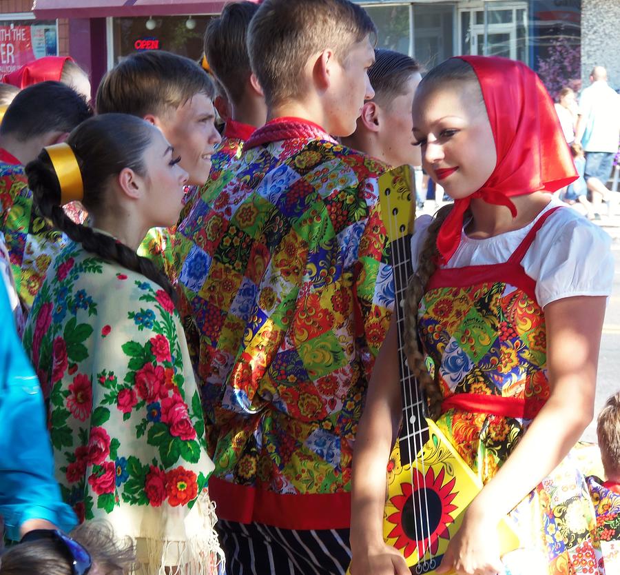 Russian Folk Dancers Waiting to Preform Photograph by Larry Campbell