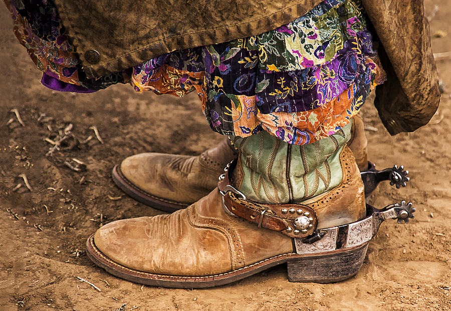 Boot Photograph - Waiting To Ride by Priscilla Burgers