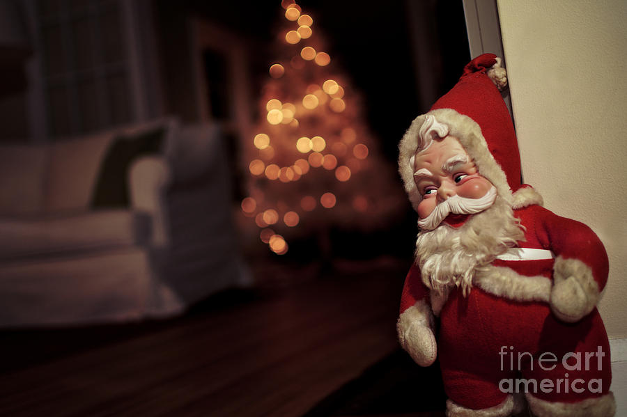 Santa Claus Photograph - Waiting Until the Coast Is Clear by Melissa  Ross