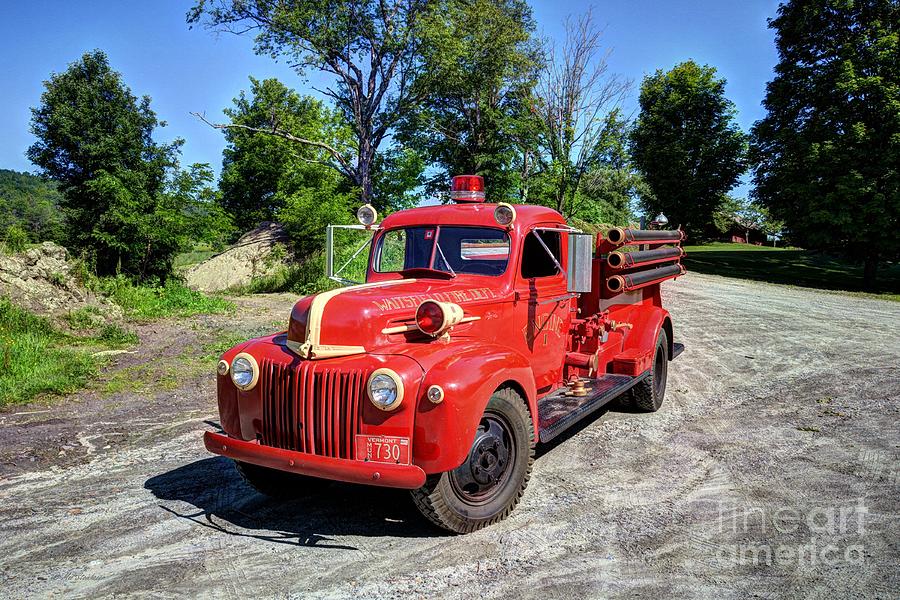 Fire Trucks Photograph - Waitsfield Fire Department by Mel Steinhauer