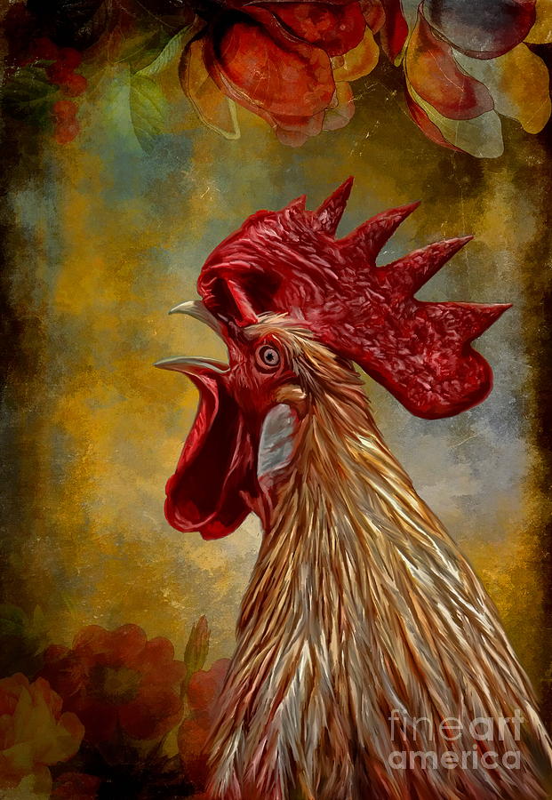 Rooster Painting - Wake Up. Our World Is Dying.  by Andrzej Szczerski