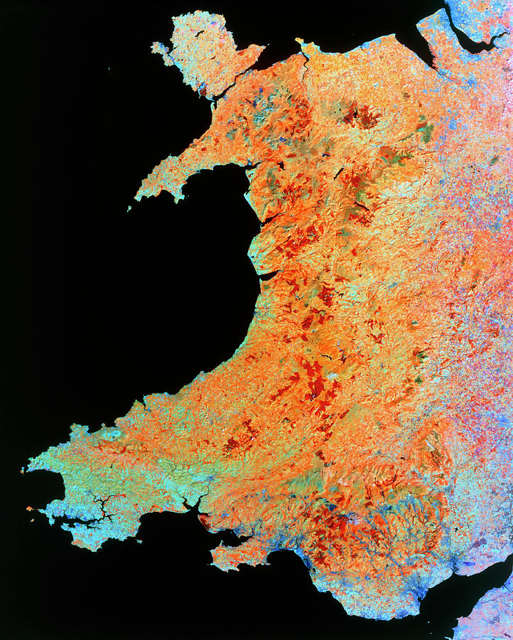 Satellite Map Of Wales Wales Mosaic Of Satellite Imagery Photograph By Nrsc Ltd/Science Photo  Library | Fine Art America