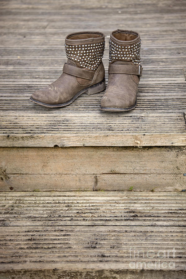 Boot Photograph - Walk A Mile In My Shoes by Evelina Kremsdorf