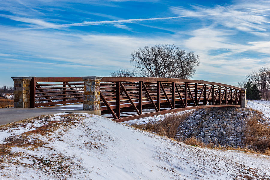 Winter Photograph - Walk Across Bridge by Doug Long