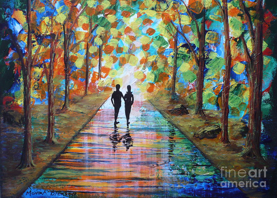 Walk After The Rain Painting by Monika Shepherdson