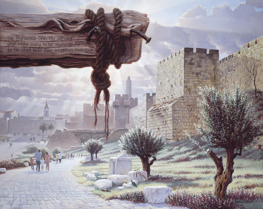 Inspirational Painting - Walk in the Light  Jerusalem by Graham Braddock