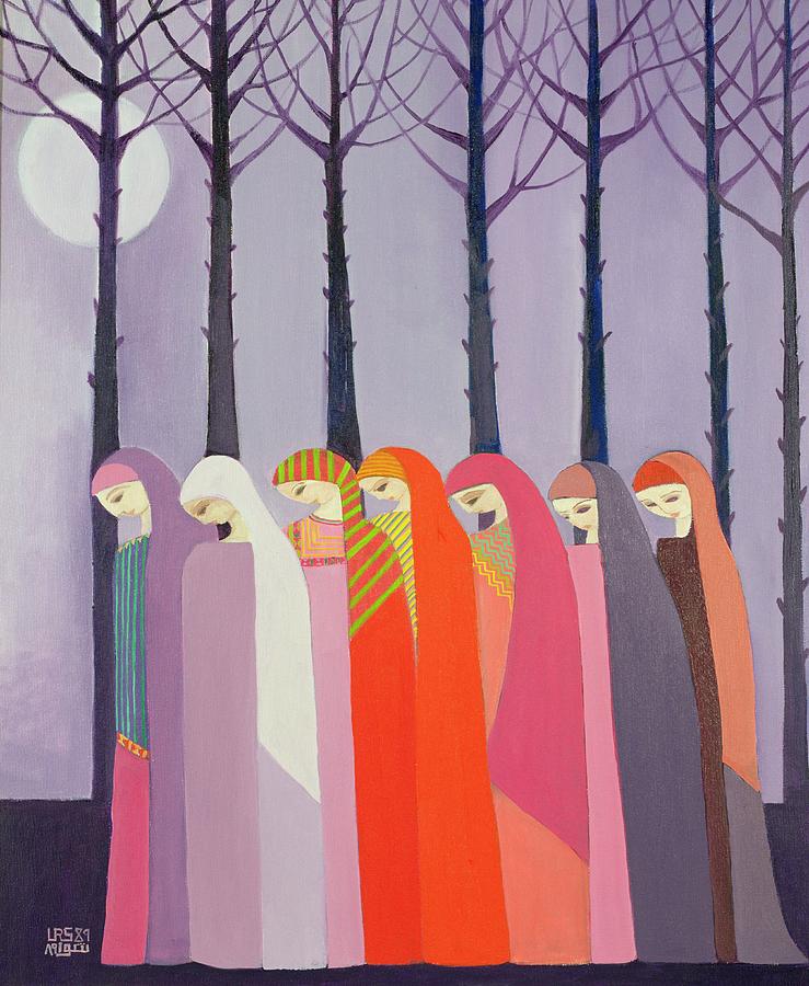 Walk In The Park, 1989 Acrylic On Canvas Photograph by Laila Shawa