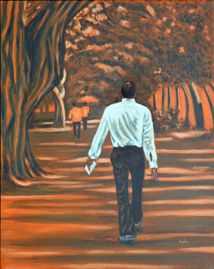 Tree Painting - Walk in the Woods by Usha Shantharam