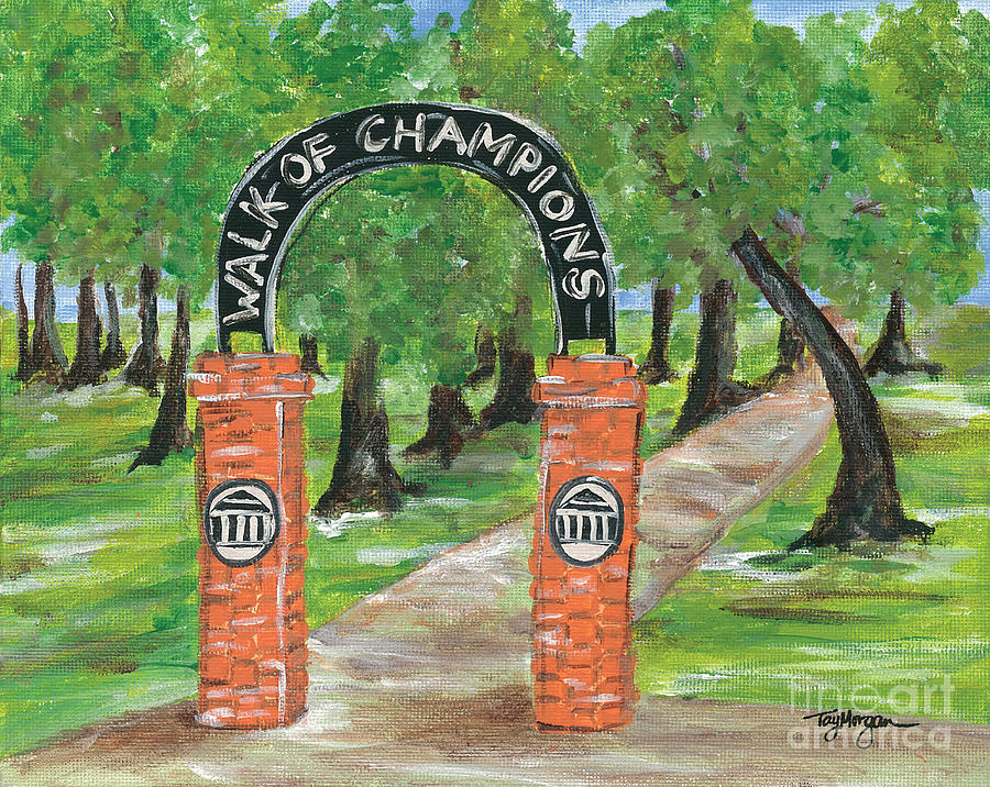 Football Painting - Walk of Champions- Ole Miss Grove by Tay Morgan