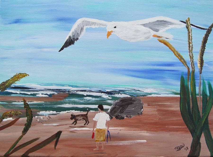 Walk on the Beach Painting by Susan Voidets