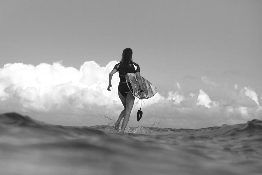 Black And White Photograph - Walk On Water by Sean Davey