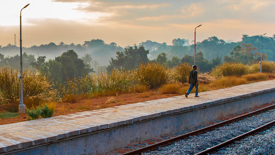 Landscape Photograph - Walk the rail by Girish Veetil