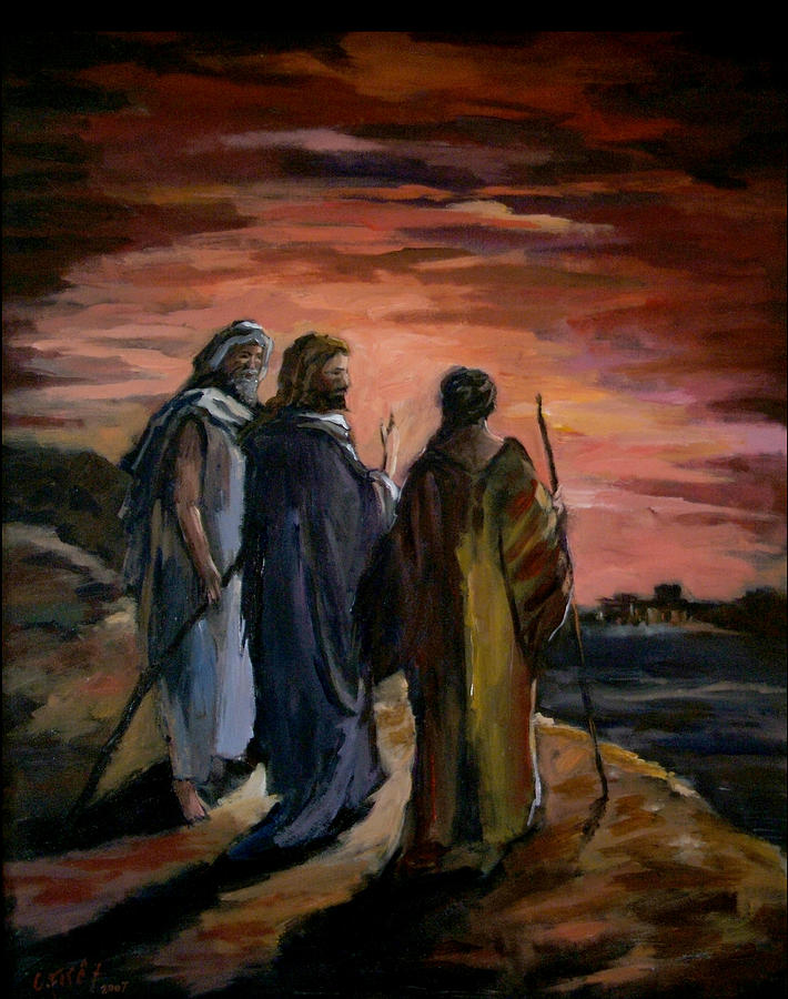 Walk to Emmaus Painting by Carole Foret
