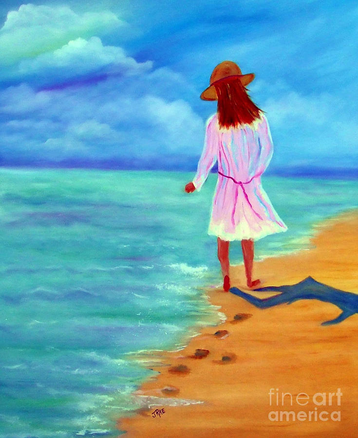 Summer Painting - Walk With Me Oil on Canvas by Janice Pariza