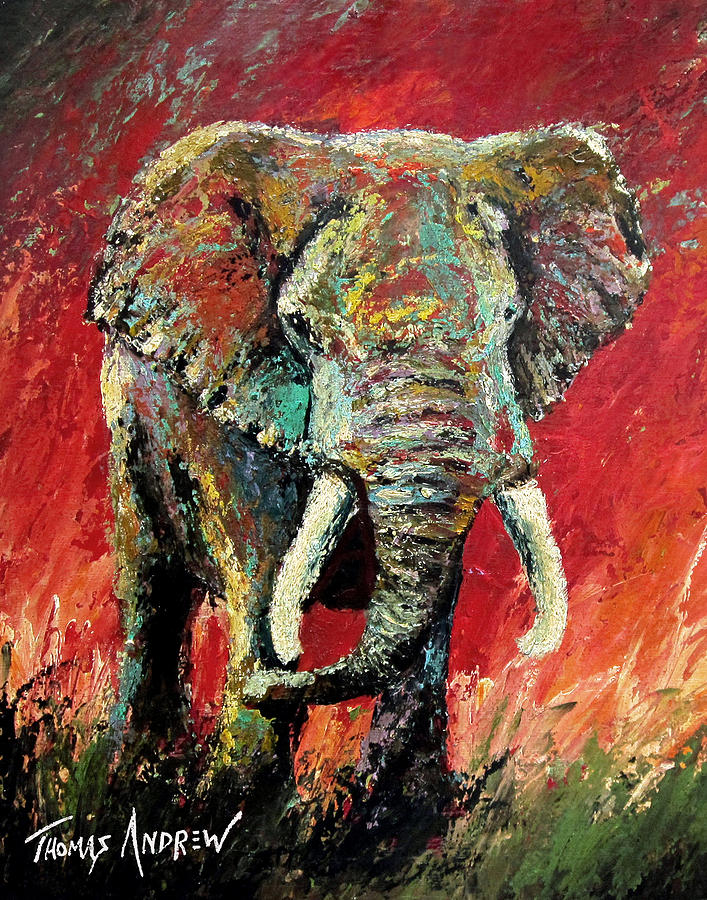 Elephant Painting - Walk with Thunder by Thomas Andrew