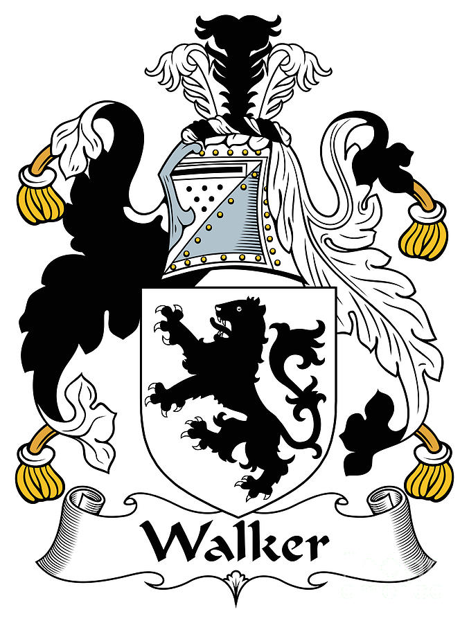 Walker Coat of Arms II Irish Digital Art by Heraldry Pixels
