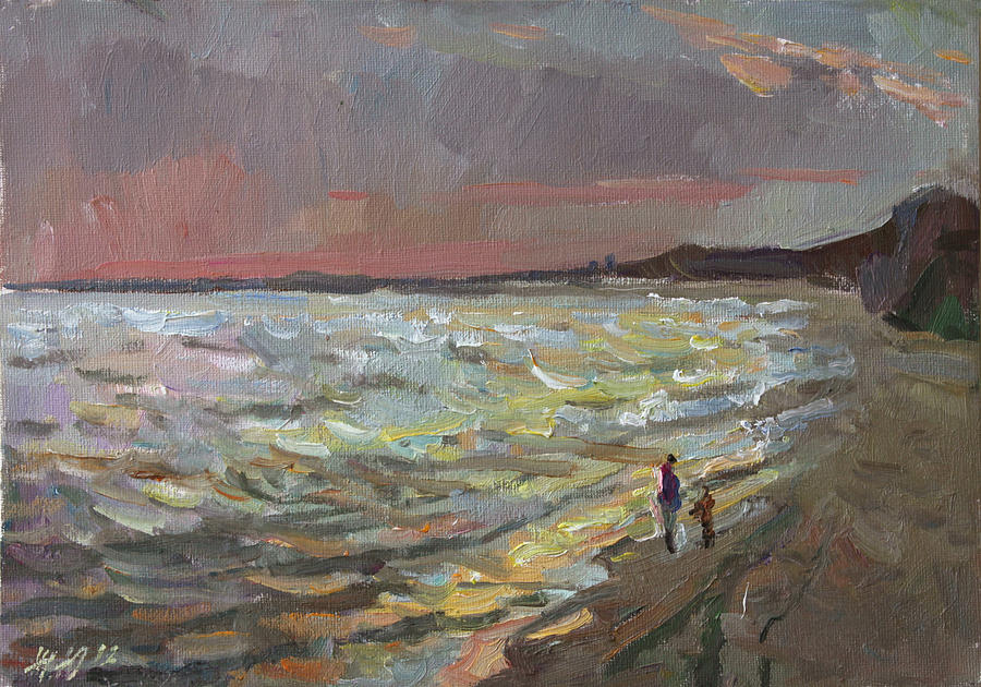 Walking by the sea Painting by Juliya Zhukova