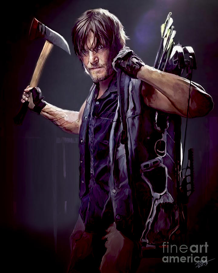 Daryl Painting - Walking Dead - Daryl Dixon by Paul Tagliamonte Daryl Painting - Walking Dead - Daryl Dixon by Paul Tagliamonte