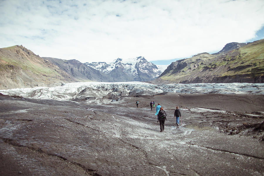 Walking In A Glacier Photograph by Oscar Wong