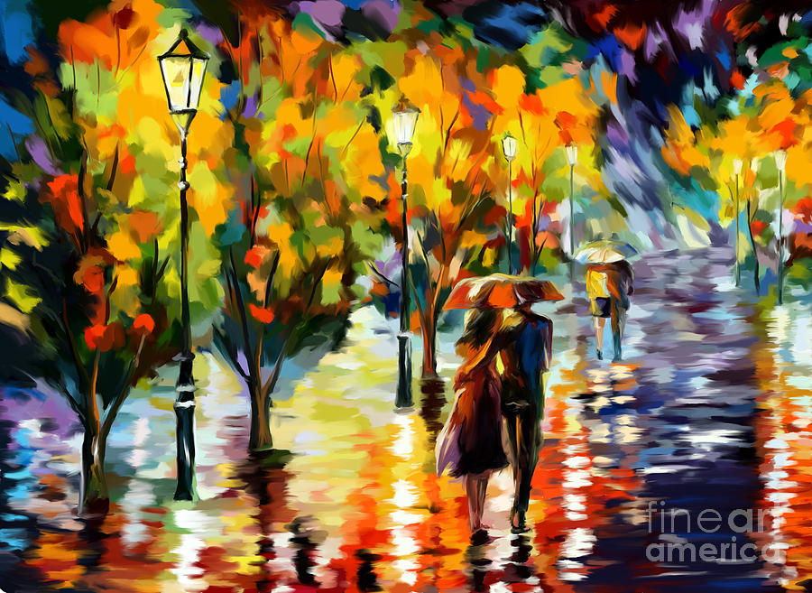 Walking in the park Painting by Tim Gilliland