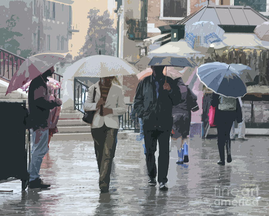 Walking in the Rain in Venice Photograph by Mariarosa Rockefeller