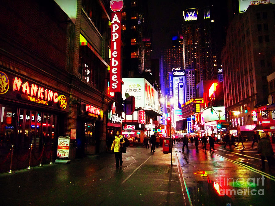 Walking in Times Square Photograph by Miriam Danar