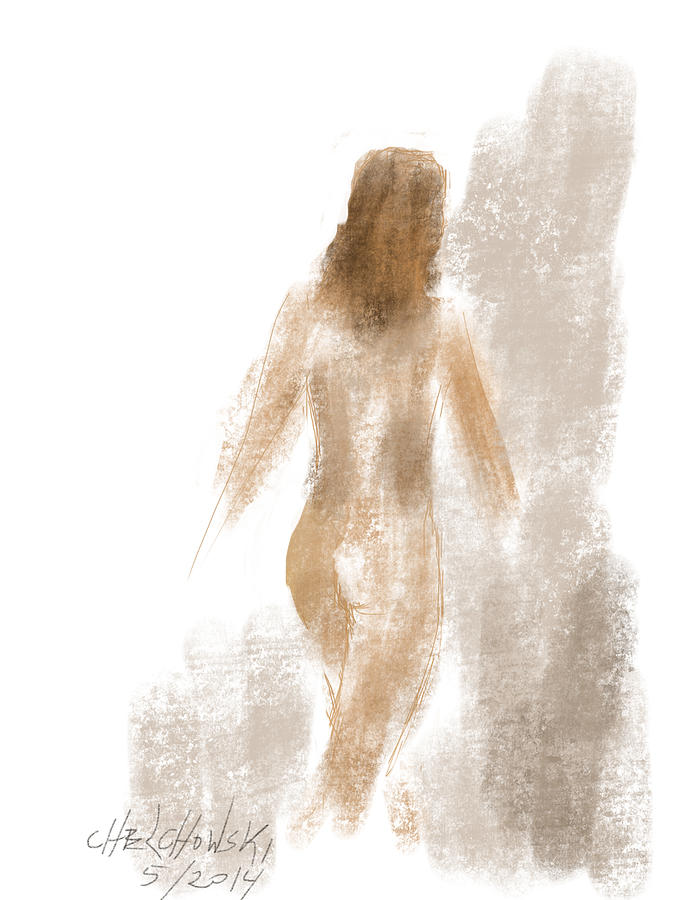 Walking Nude Drawing by Miroslaw  Chelchowski