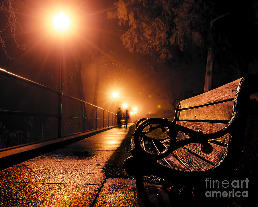 Walking On A Misty Evening Photograph by Michael Arend