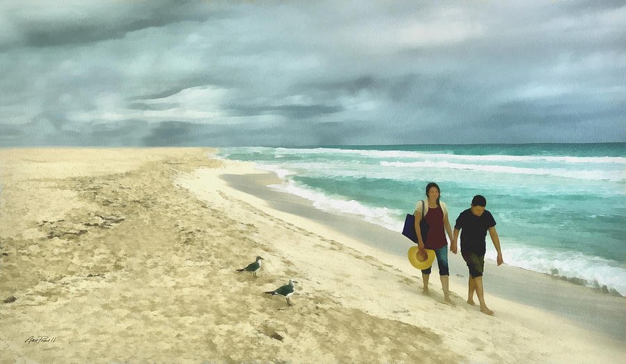 Walking on the Beach Painting by Ann Powell