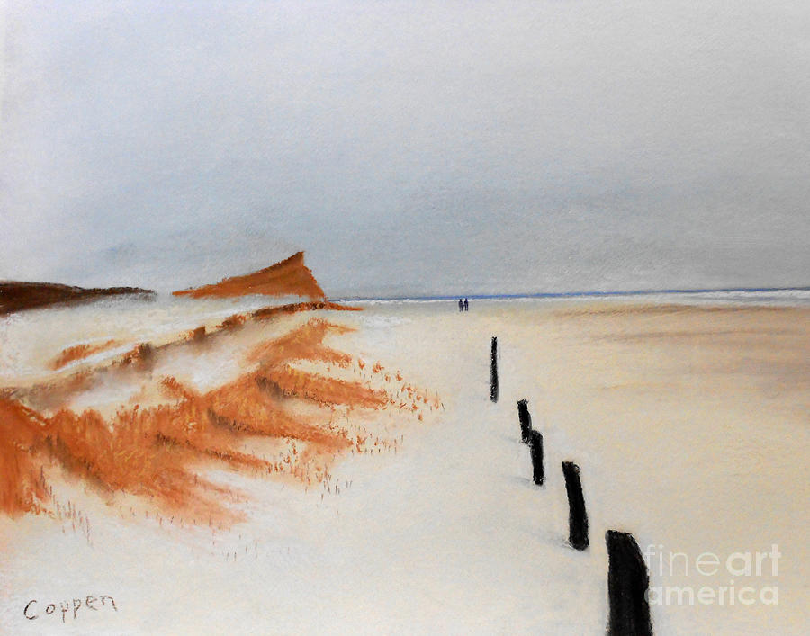 Walking on the Outermost Beach Pastel by Robert Coppen