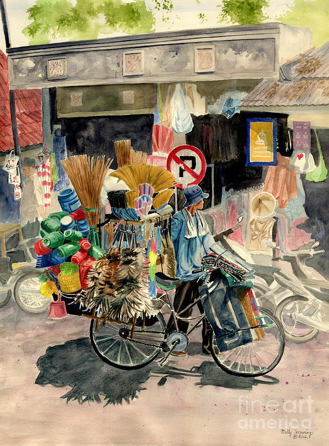 Street Vendor Painting - Walking Store by Melly Terpening