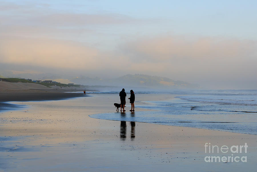 Beach Photograph - Walking the Dog by Michael Dawson
