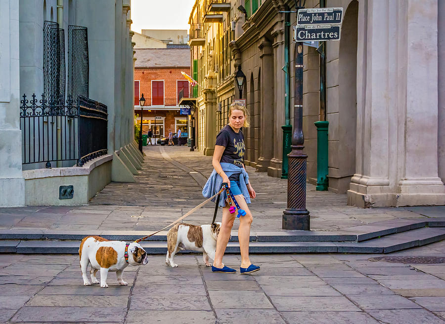 New Orleans Photograph - Walking the Dogs in Jackson Square by Steve Harrington