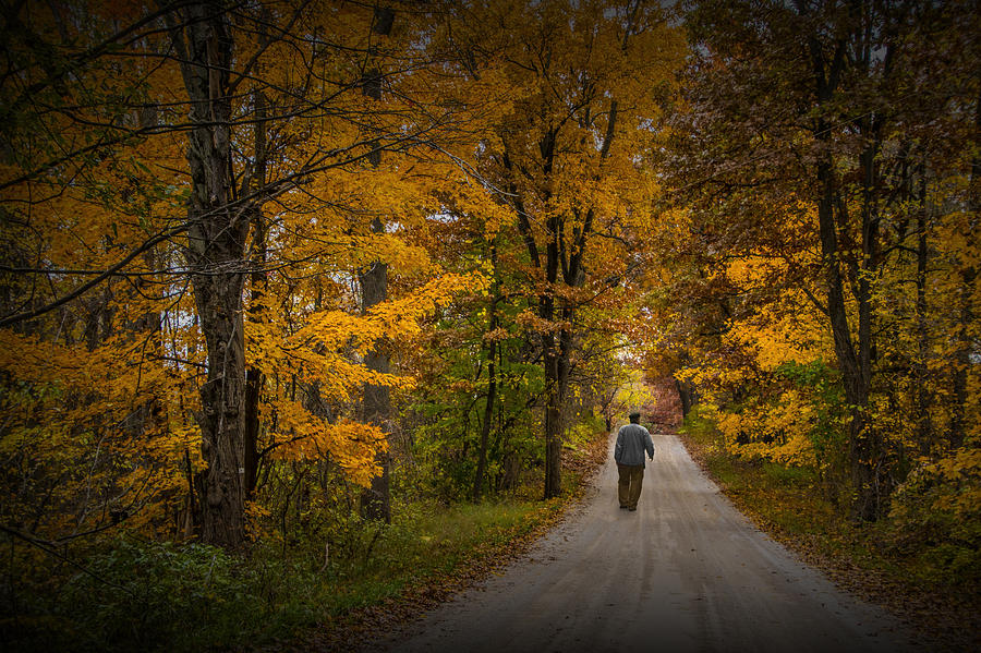 Fall Photograph - Walking the Road Less Traveled by Randall Nyhof