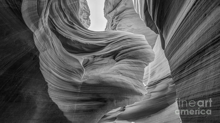 Walking Through Lower Antelope Canyon BW Photograph by Michael Ver Sprill