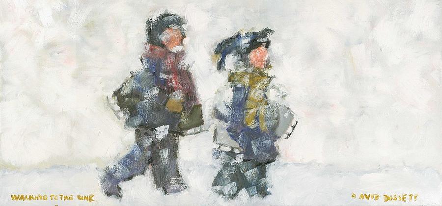 Walking to the Rink Painting by David Dossett