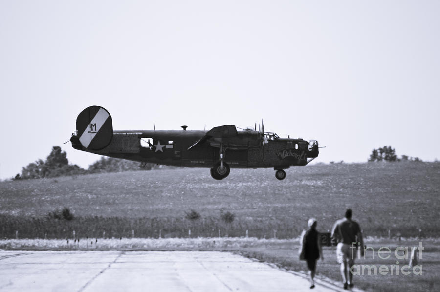 B-24 Liberator Photograph - Walking toward history by Tim Mulina
