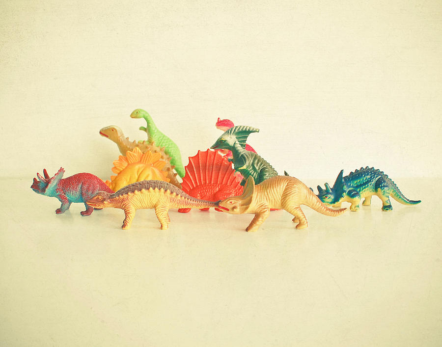 Toy Dinosaur Photograph - Walking With Dinosaurs by Cassia Beck
