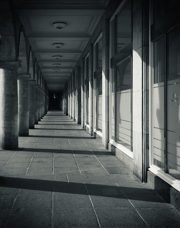 Walkway With Pillars And Shadows Photograph by Wladimir Bulgar/science Photo Library