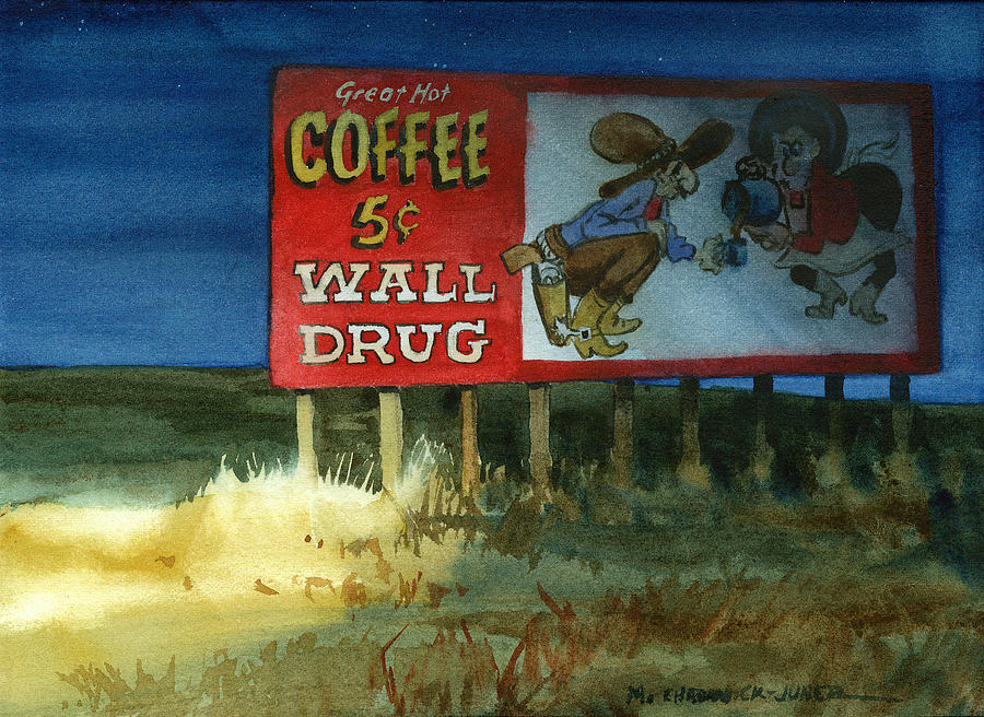 Wall Drug Landscape VII Painting by Marguerite Chadwick-Juner