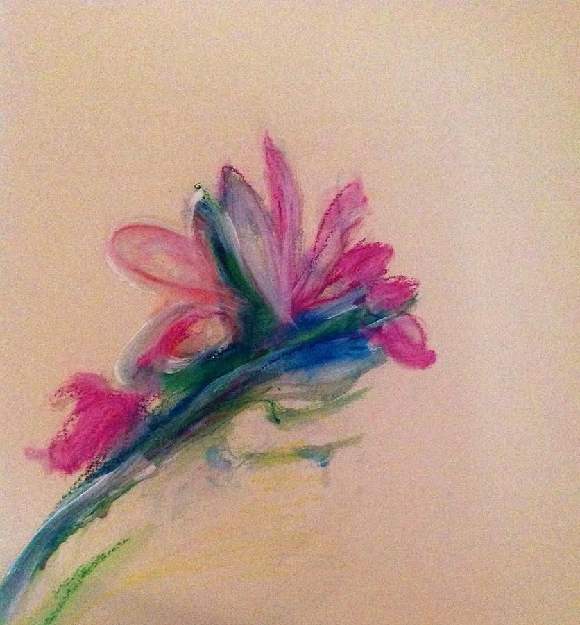 Flowers Still Life Painting - Wall flower by Judith Desrosiers