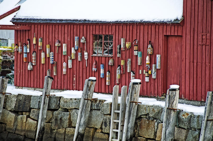 Wall of Buoys Motif #1 Photograph by Donna Doherty