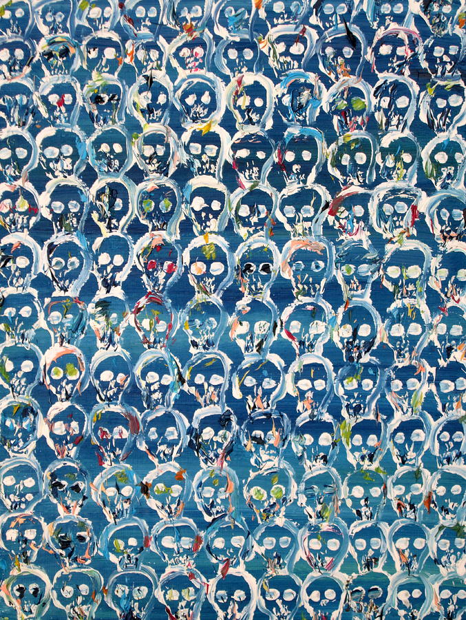 Wall Of Skulls Painting by Fabrizio Cassetta
