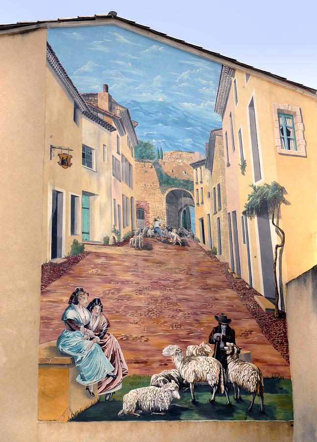 Sheep Photograph - Wall Painting In Provence by Dave Mills