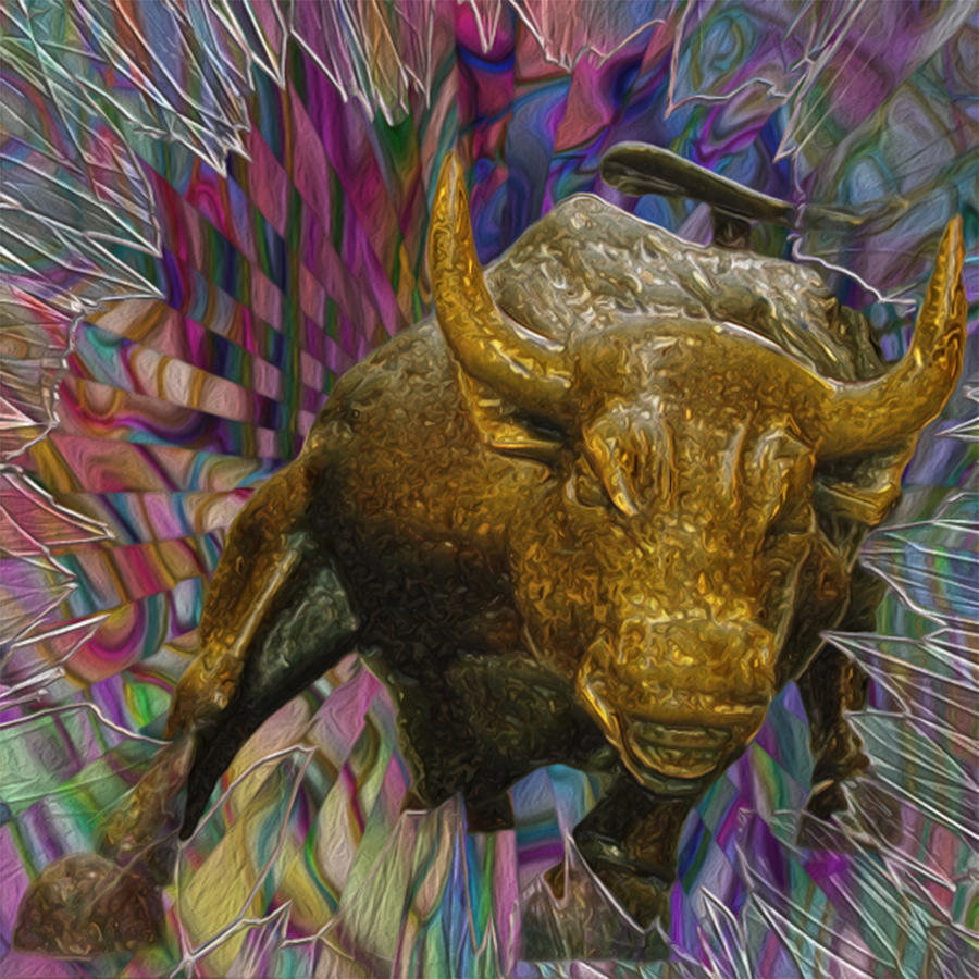 Wall Street Bull 3 Painting by Jack Zulli