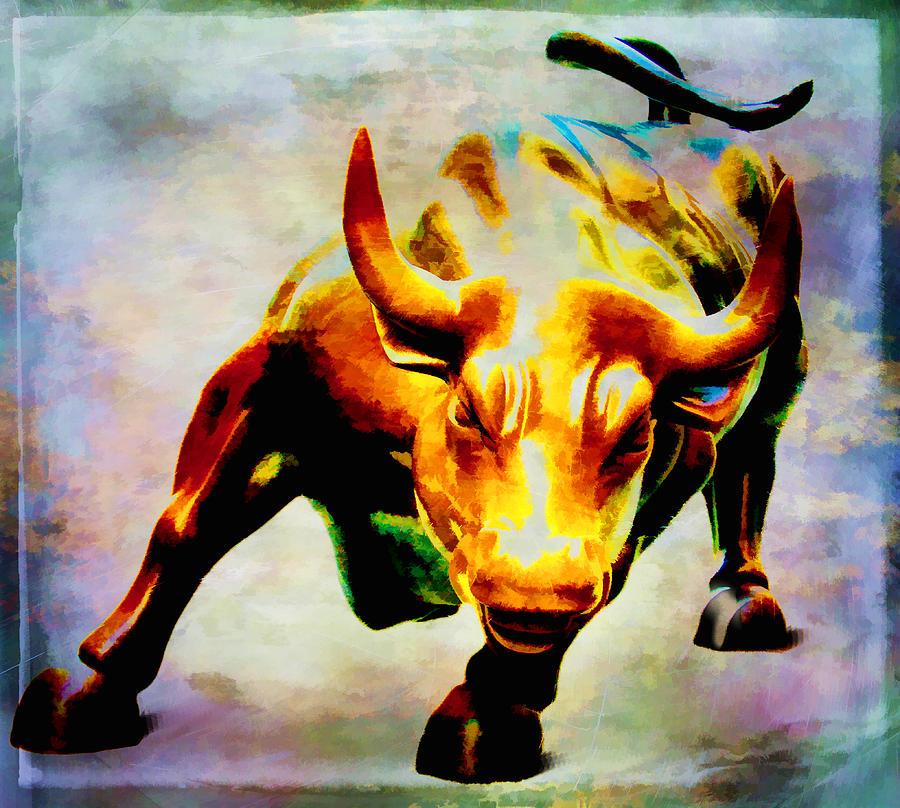New York City Photograph - Wall Street Bull In Living Color by Athena Mckinzie