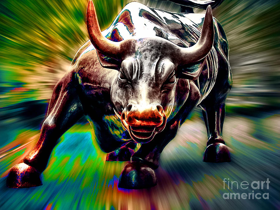 Bull Market Mixed Media - Wall Street Bull by Marvin Blaine