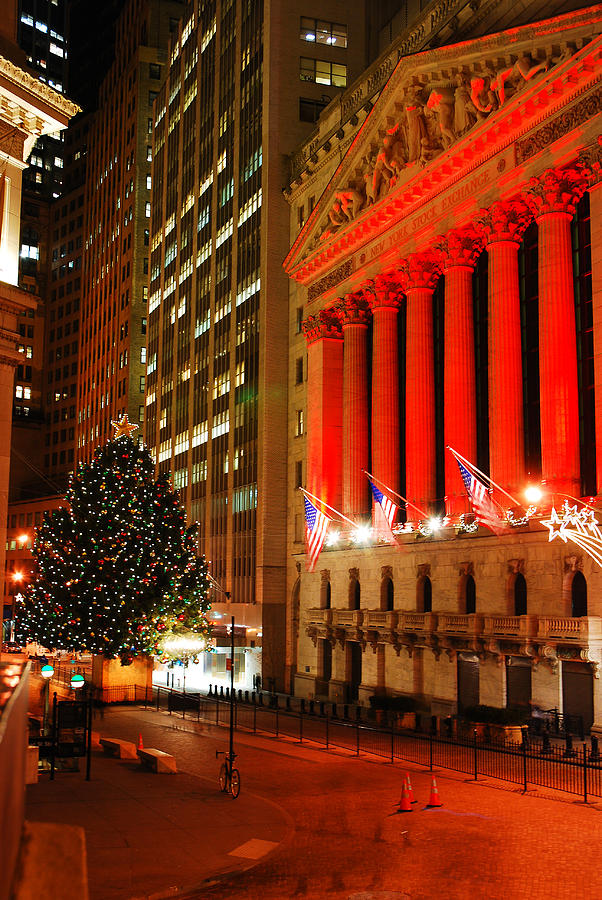 Wall Street Christmas Photograph by James Kirkikis