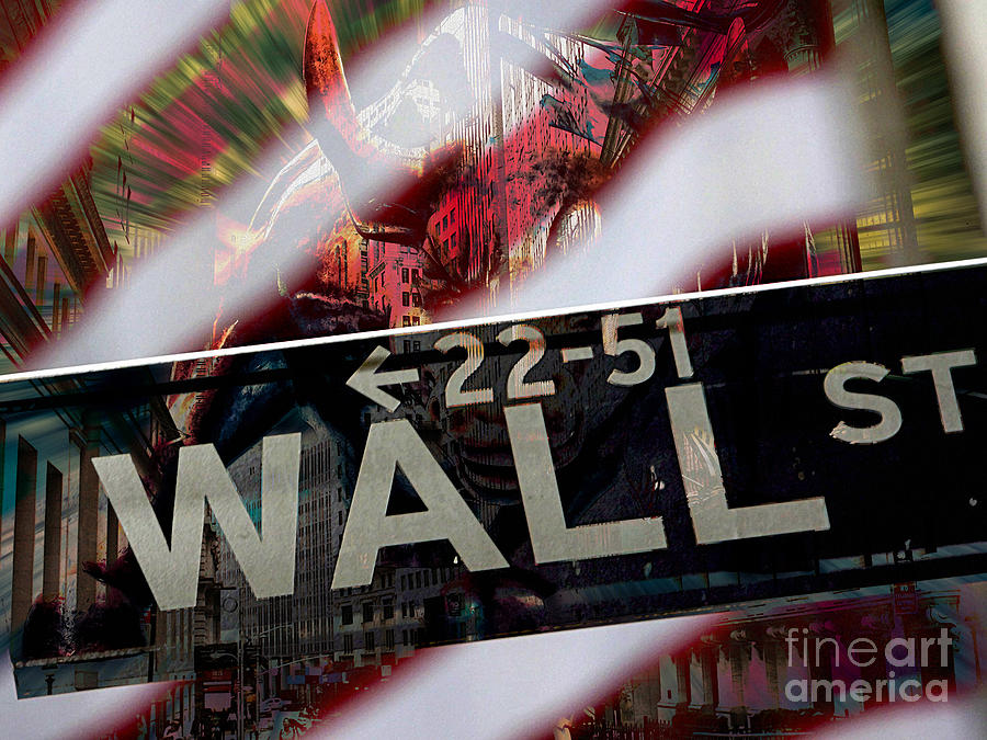Wall Street Mixed Media by Marvin Blaine