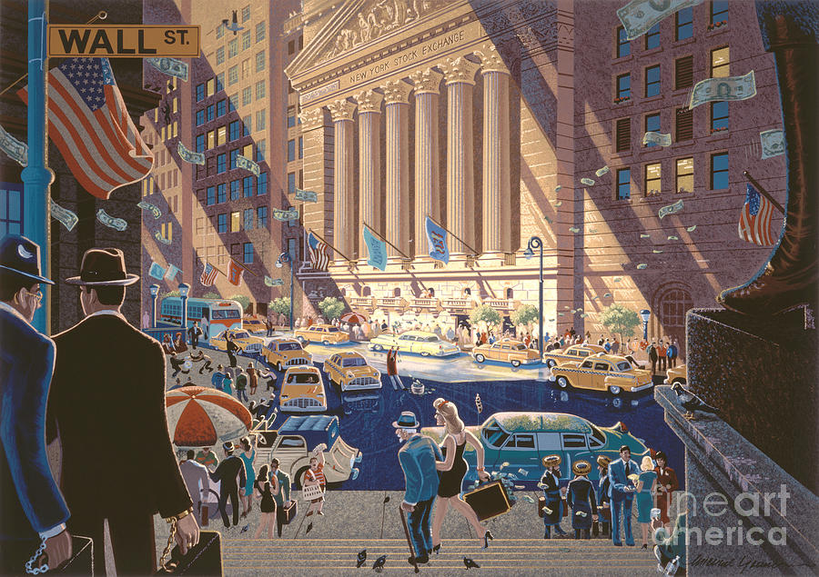 Wall Street Digital Art by MGL Meiklejohn Graphics Licensing